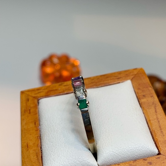 14K AAJ Multi-Gem Stone Ring Size 7.5 - 7.75 - Picture 6 of 10